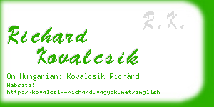 richard kovalcsik business card
